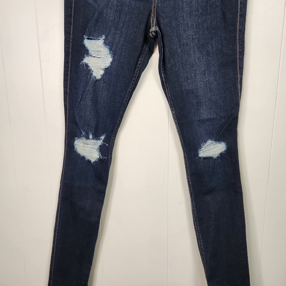 Hollister Curvy High Rise Ripped Jean Legging Jeans Stretchy New NWT Dark 7 28 - Picture 6 of 16